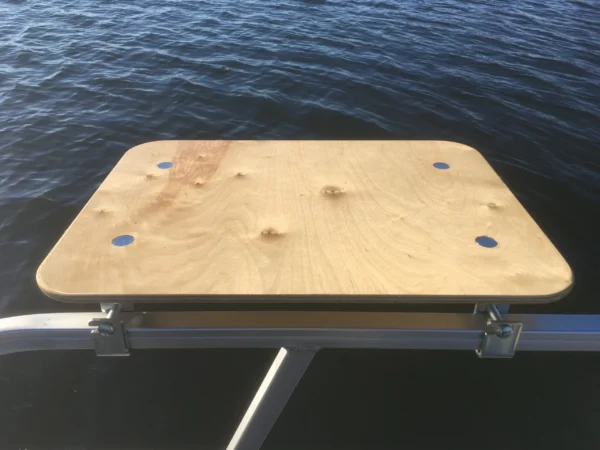 Arnall's Birch Wood Side Table for Pontoon Railing